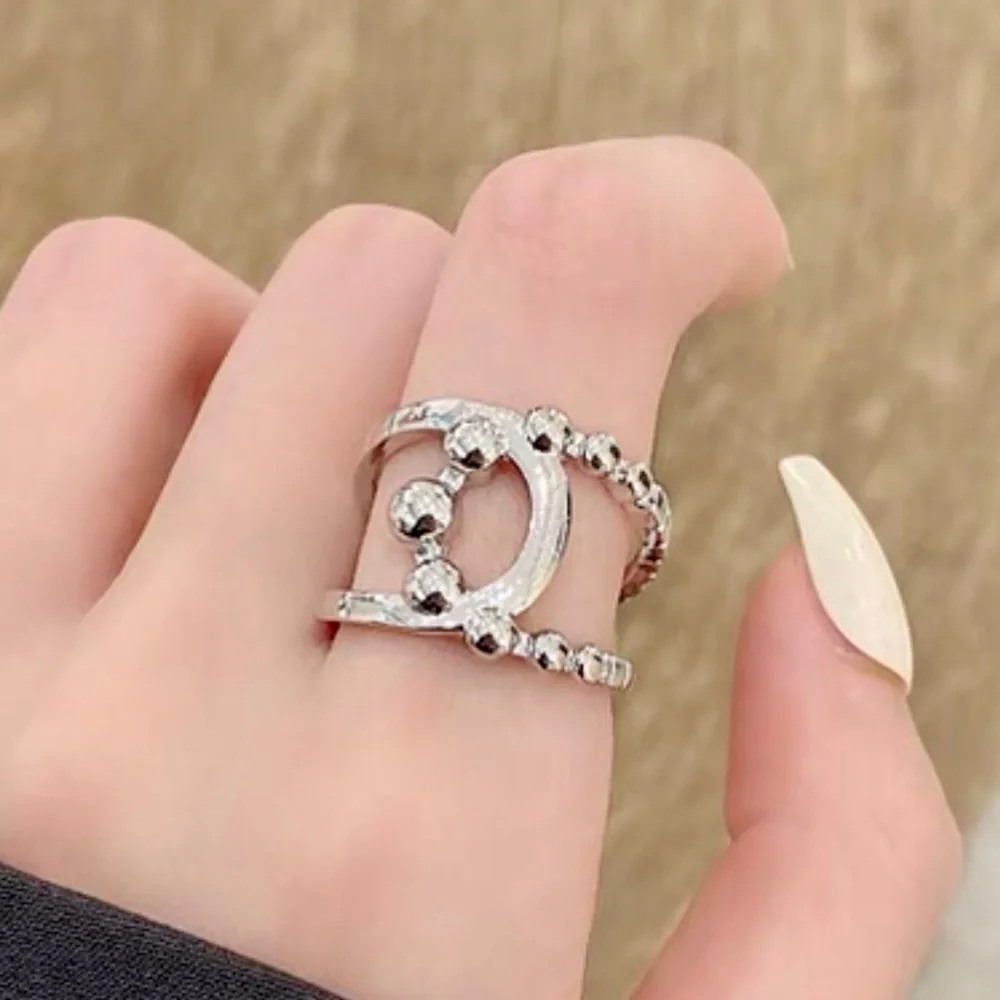 Unique Modern Two Rings Set - Picture 3 of 15